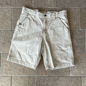 Carhartt Rugged Flex Relaxed Fit Canvas Work Short tan size 32 10 in inseam
